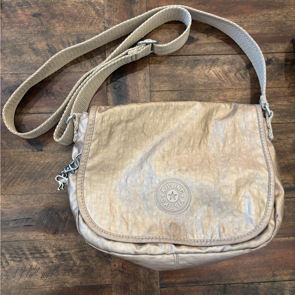 Kipling Metallic Beige Crossbody Bag